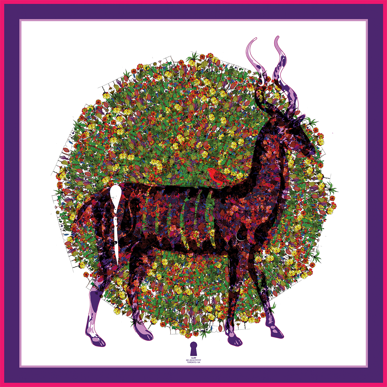 The Forest Deer and The Hemming Bird II (Nsem Keka) - White